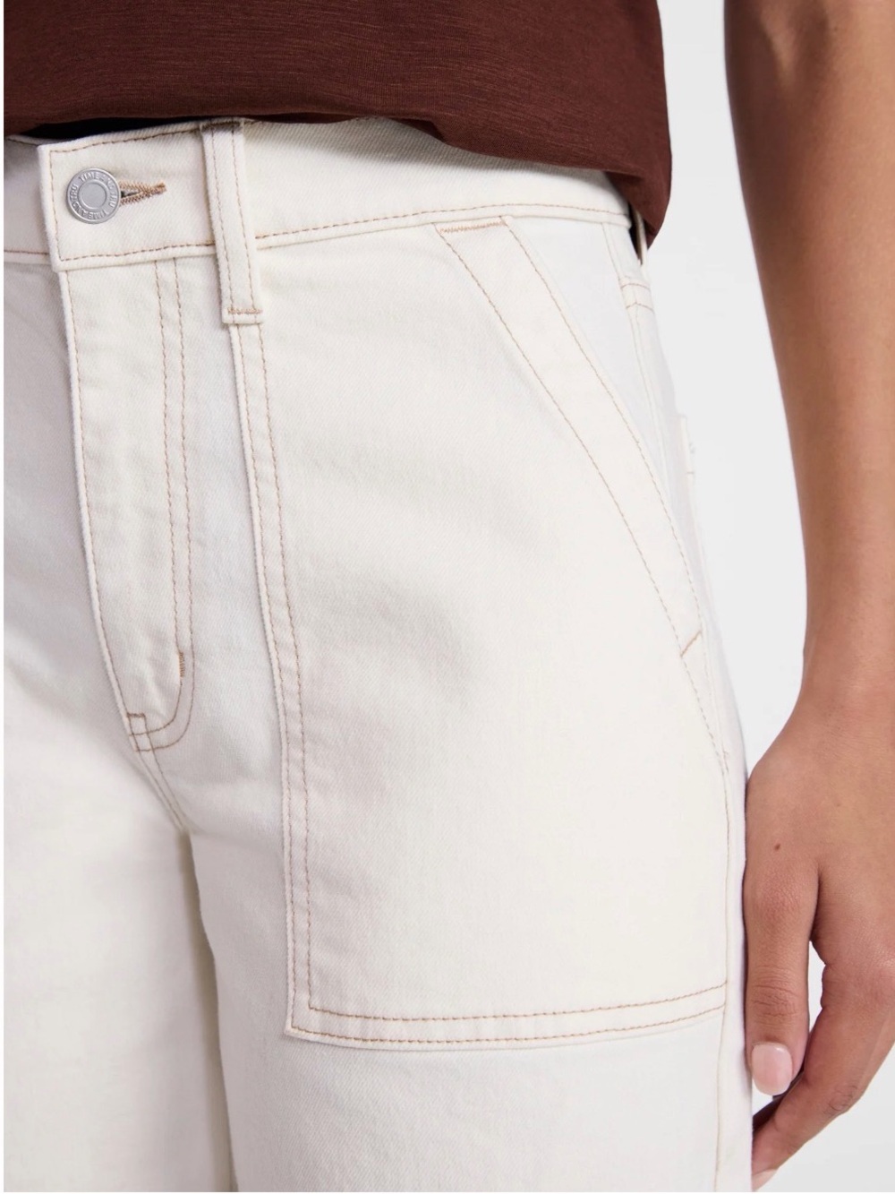 Time and Tru Cream Wide-Leg Women's Jeans - Picture 2 of 9